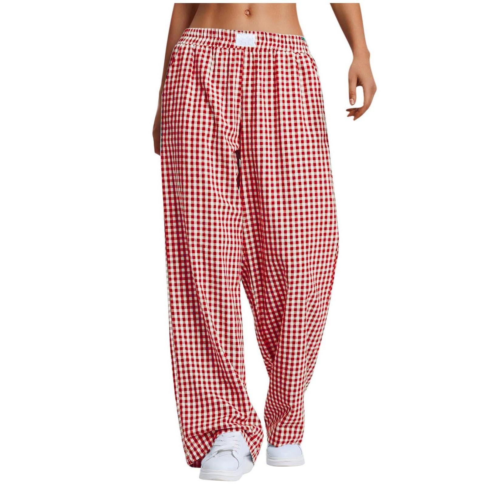 Жіночі штани, повсякденні картаті штани з кишенями, еластична талія, вільні прямі штани XL червоний
Жіночі штани, повсякденні картаті штани з кишенями, еластична талія, вільні прямі штани XL червоний