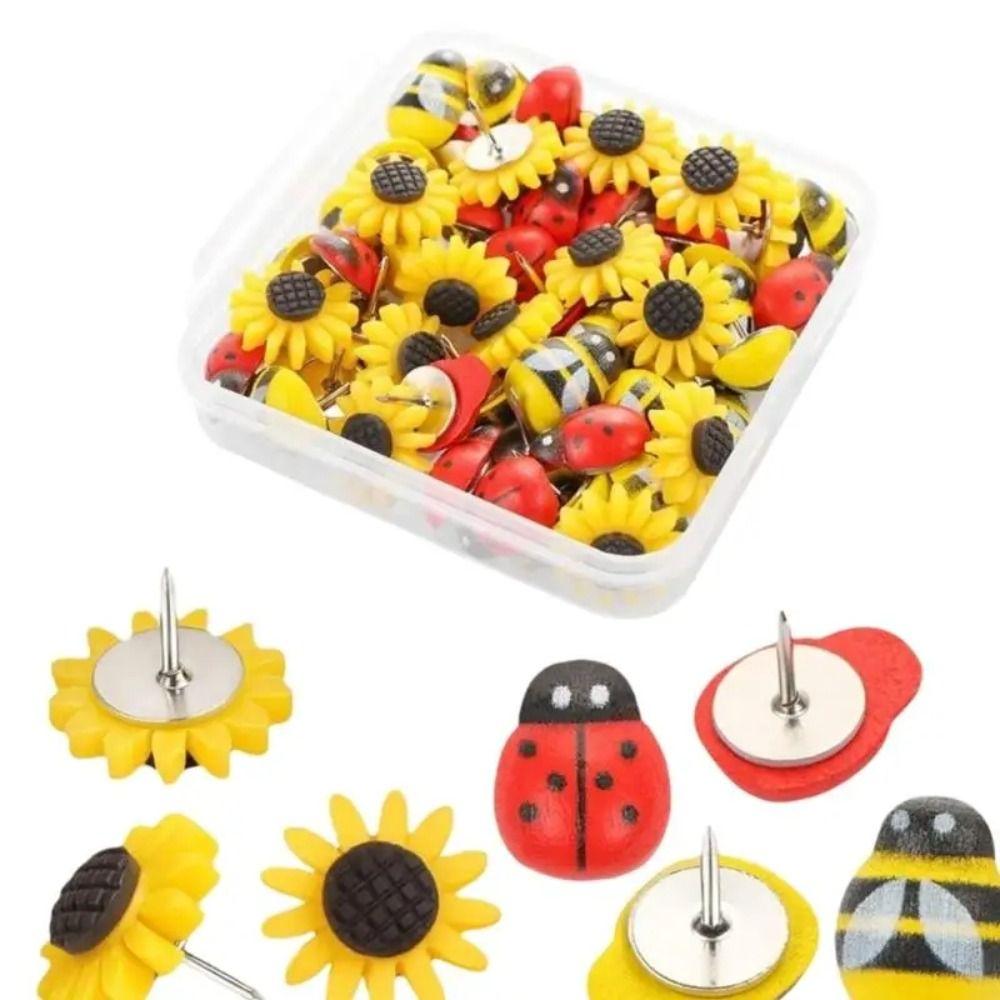 30Pcs Creative Sunflower Pushpins Bees Colored Flower Push Pins Office School Supplies 30Pcs/Set
30Pcs Creative Sunflower Pushpins Bees Colored Flower Push Pins Office School Supplies 30Pcs/Set