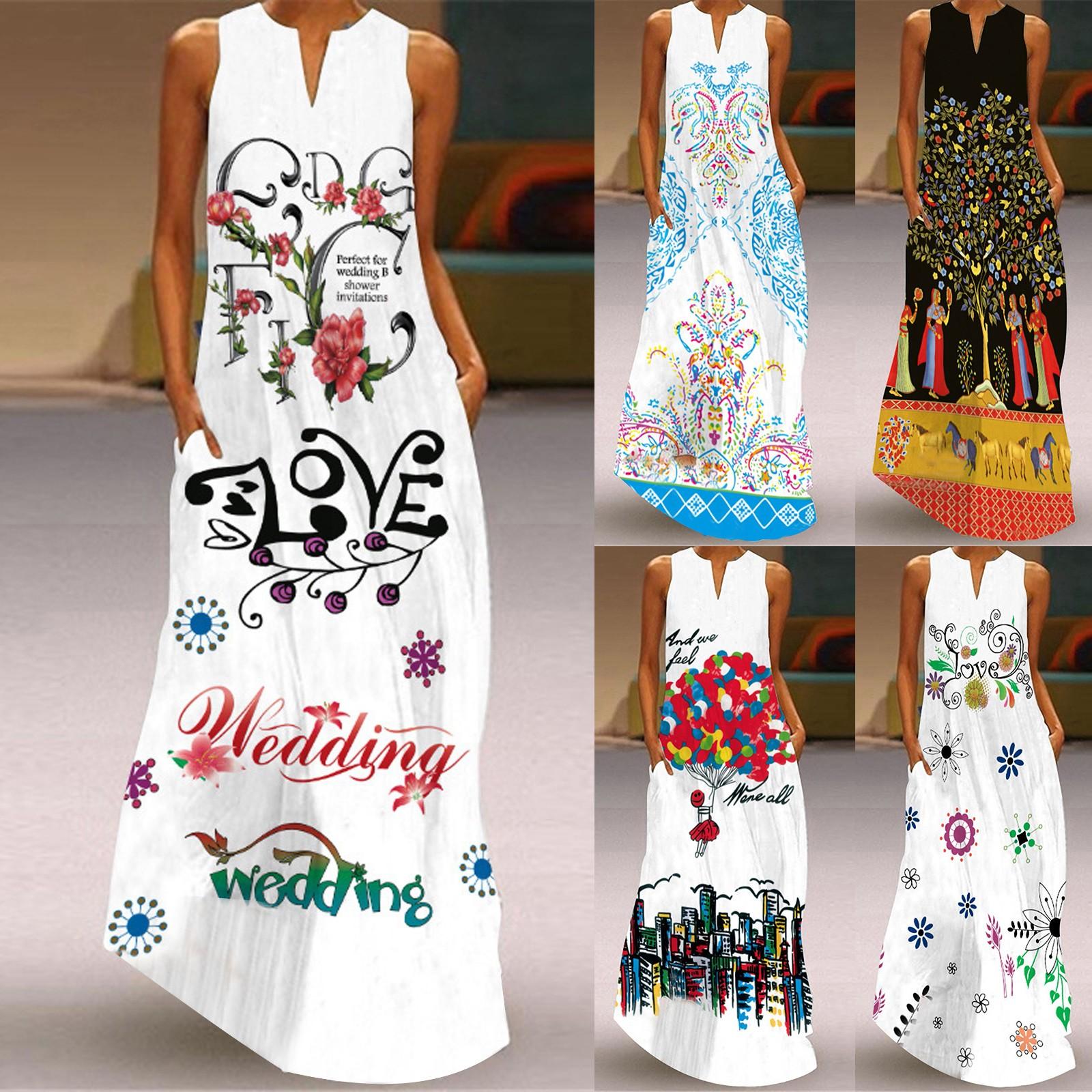 Женская мода Лето Повседневная печать V-образным вырезом Сексуальные платья без рукавов Длинные
Женская мода Лето Повседневная печать V-образным вырезом Сексуальные платья без рукавов Длинные