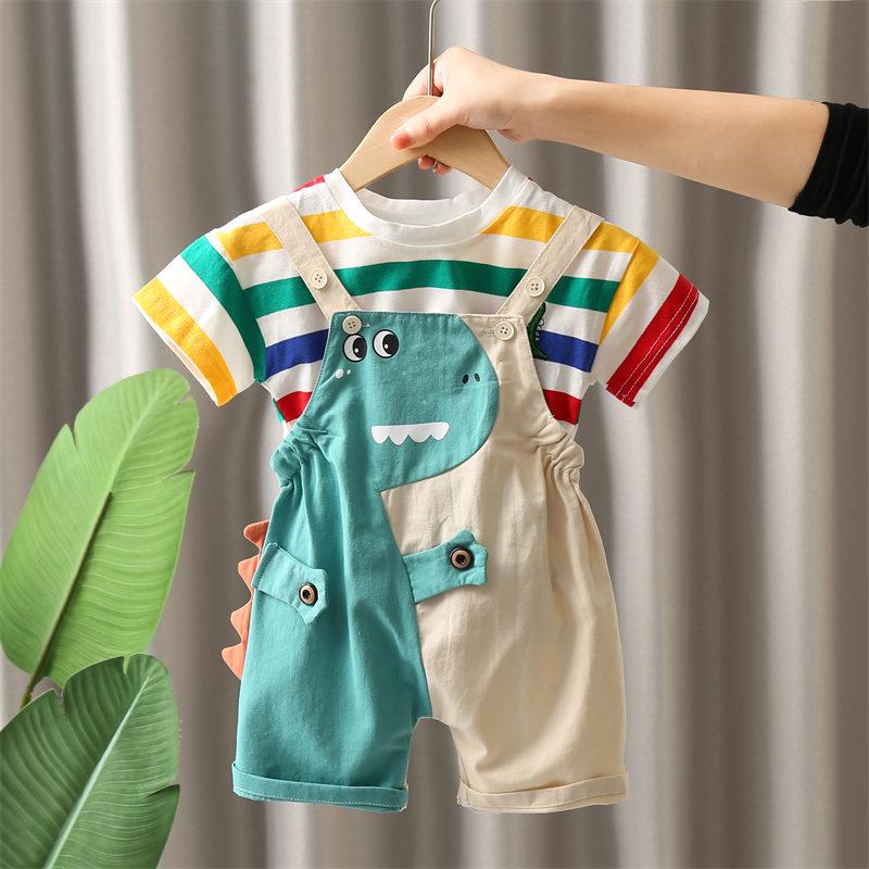 Summer Kids Boys Clothing Toddler Fashion Rainbow Clothes T Shirt Cartoon Dinosaur Bib Pants 2Pcs Set Children Costume Suit 80
Summer Kids Boys Clothing Toddler Fashion Rainbow Clothes T Shirt Cartoon Dinosaur Bib Pants 2Pcs Set Children Costume Suit 80