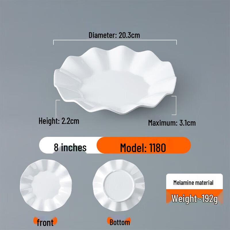 Tianta Jing Commercial White Melamine Round Dinner Plate
Tianta Jing Commercial White Melamine Round Dinner Plate