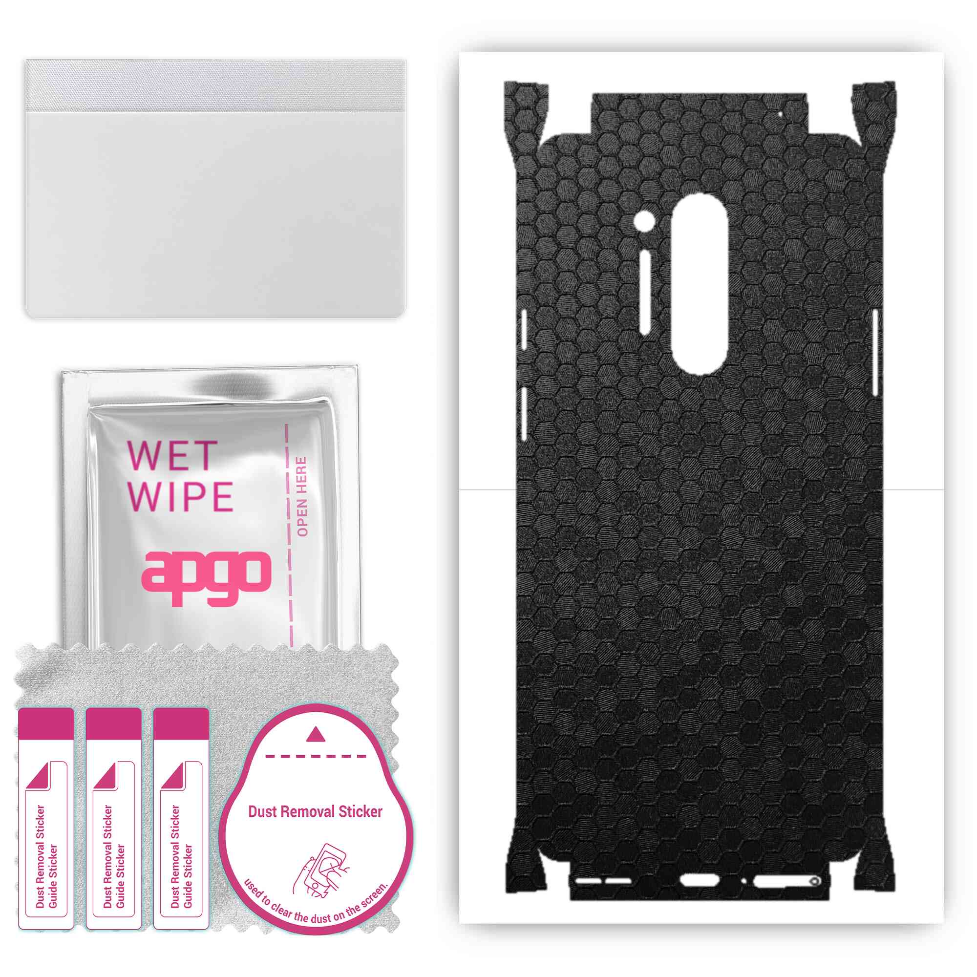 Apgo Protective Skin Sticker for the back+sides compatible with OnePlus 8 Pro, Full Wrap Film, Foil, Vinyl - Pattern Black Honeycomb
Apgo Protective Skin Sticker for the back+sides compatible with OnePlus 8 Pro, Full Wrap Film, Foil, Vinyl - Pattern Black Honeycomb