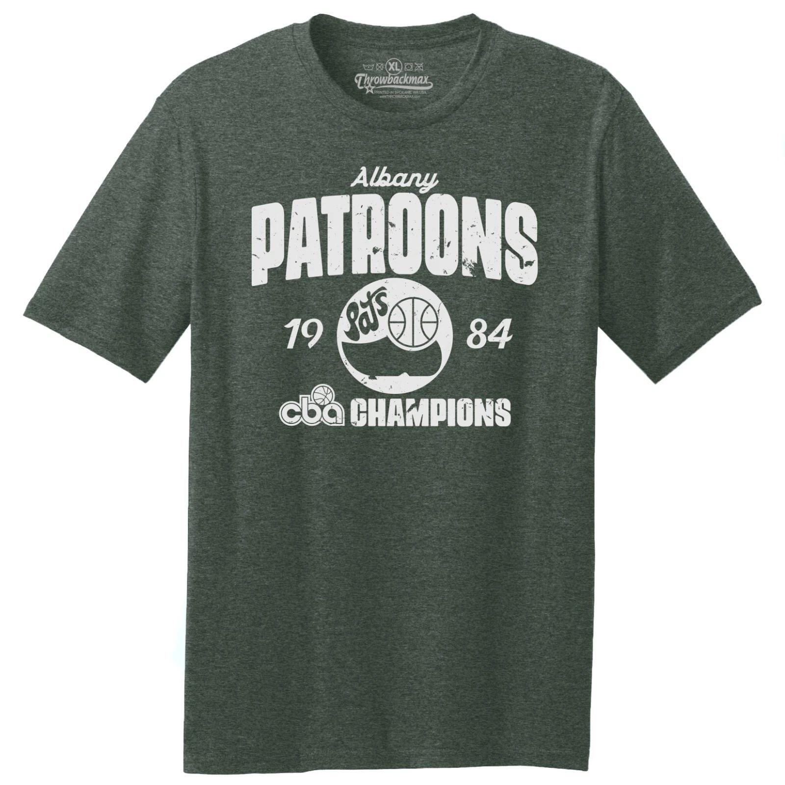 Albany Patroons 1984 CBA Champs Basketball TRI-BLEND Tee Shirt - Green Heather 3XL
Albany Patroons 1984 CBA Champs Basketball TRI-BLEND Tee Shirt - Green Heather 3XL