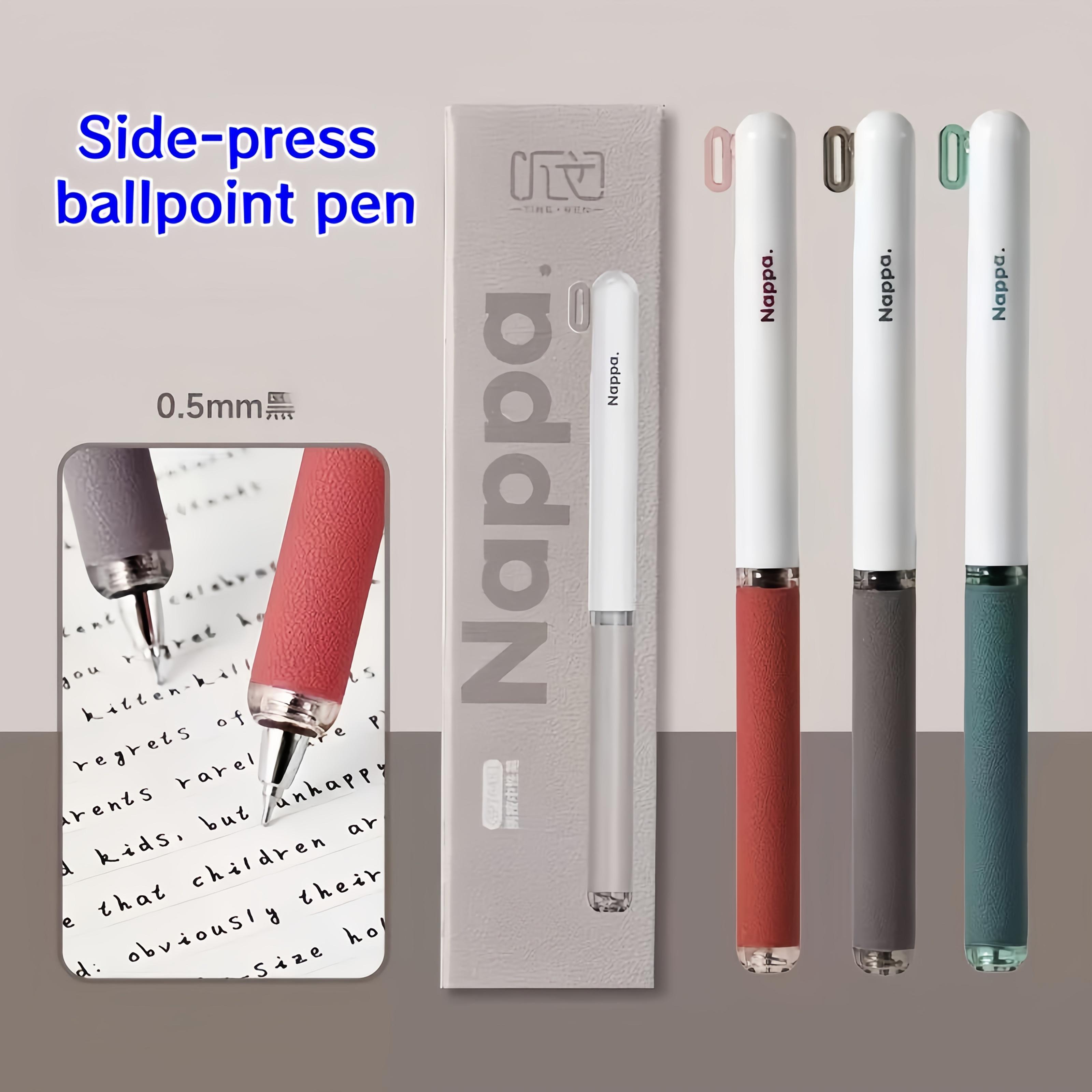 3pcs Retro-Style Nappa Side-Button Gel Pens, Including 2 Random Pens And 6 Ink Refills. They Feature 0.5Mm Black Ink for a Comfortable Grip 8PCS
3pcs Retro-Style Nappa Side-Button Gel Pens, Including 2 Random Pens And 6 Ink Refills. They Feature 0.5Mm Black Ink for a Comfortable Grip 8PCS
