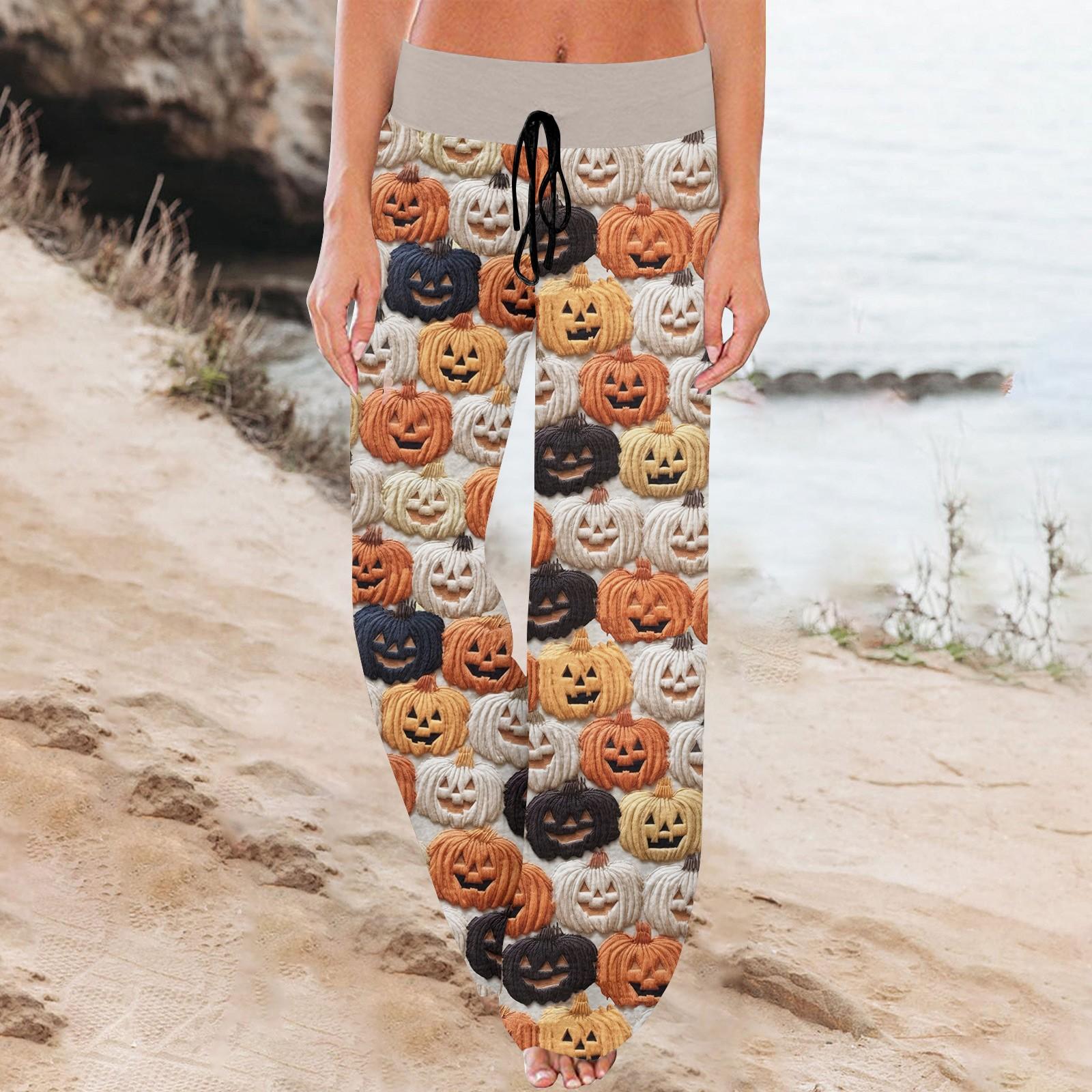 Женские спортивные брюки, спальные брюки, напечатанные широкие брюки на шнурке, повседневные брюки с карманами XL