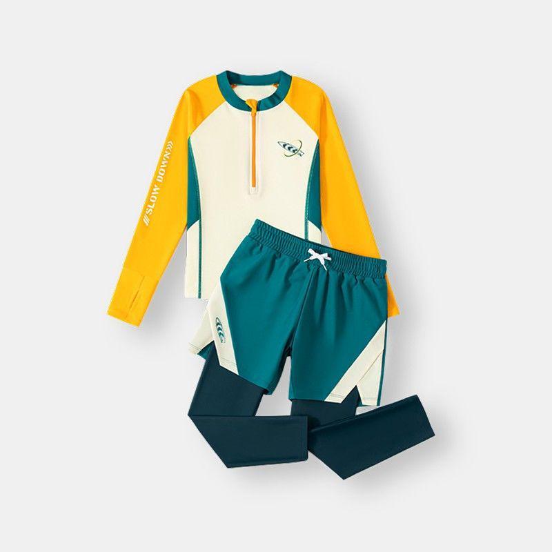 Slim Boys Long Sleeve Swimsuit Set - 3-Piece Fairy Style for Kindergarten Summer Size 130 (Height ~120cm)
Slim Boys Long Sleeve Swimsuit Set - 3-Piece Fairy Style for Kindergarten Summer Size 130 (Height ~120cm)