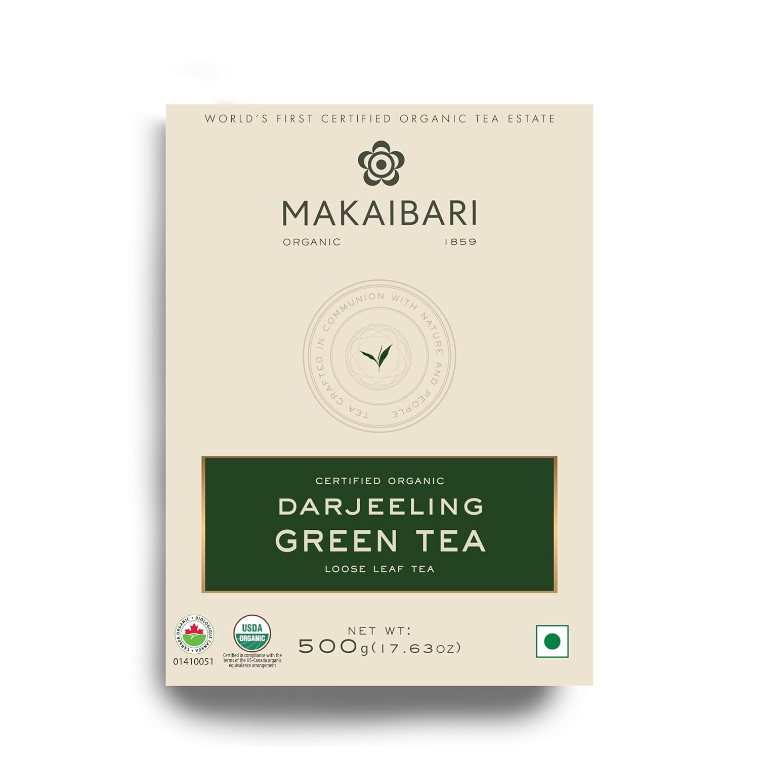 Makaibari Darjeeling Organic Whole Leaf Green Tea 500 g Monocarton 250 Cups Premium Handpicked Antioxidant Rich Tea
Makaibari Darjeeling Organic Whole Leaf Green Tea 500 g Monocarton 250 Cups Premium Handpicked Antioxidant Rich Tea