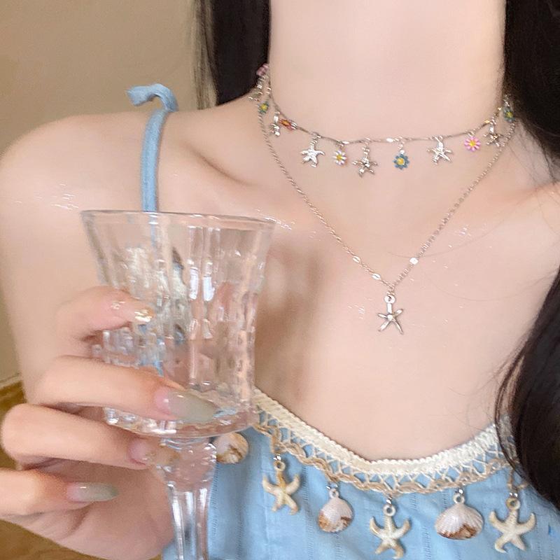 Dripping oil flower starfish fringed pendant, double-layer necklace, light luxury, high-end sense, exquisite temperament, versatile, high-end
Dripping oil flower starfish fringed pendant, double-layer necklace, light luxury, high-end sense, exquisite temperament, versatile, high-end