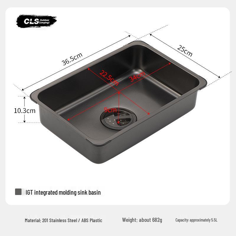 Portable Folding Outdoor Sink Table with Large Stainless Steel Dish Rack and Water Storage for Washing and Drying.
Portable Folding Outdoor Sink Table with Large Stainless Steel Dish Rack and Water Storage for Washing and Drying.