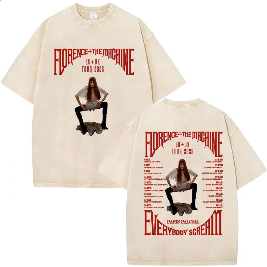 Vintage Washed Florence The Machine Everybody Scream Tour T Shirts Men s Women Gothic Hip Hop Punk Short Sleeve T-shirt 3XL
Vintage Washed Florence The Machine Everybody Scream Tour T Shirts Men s Women Gothic Hip Hop Punk Short Sleeve T-shirt 3XL