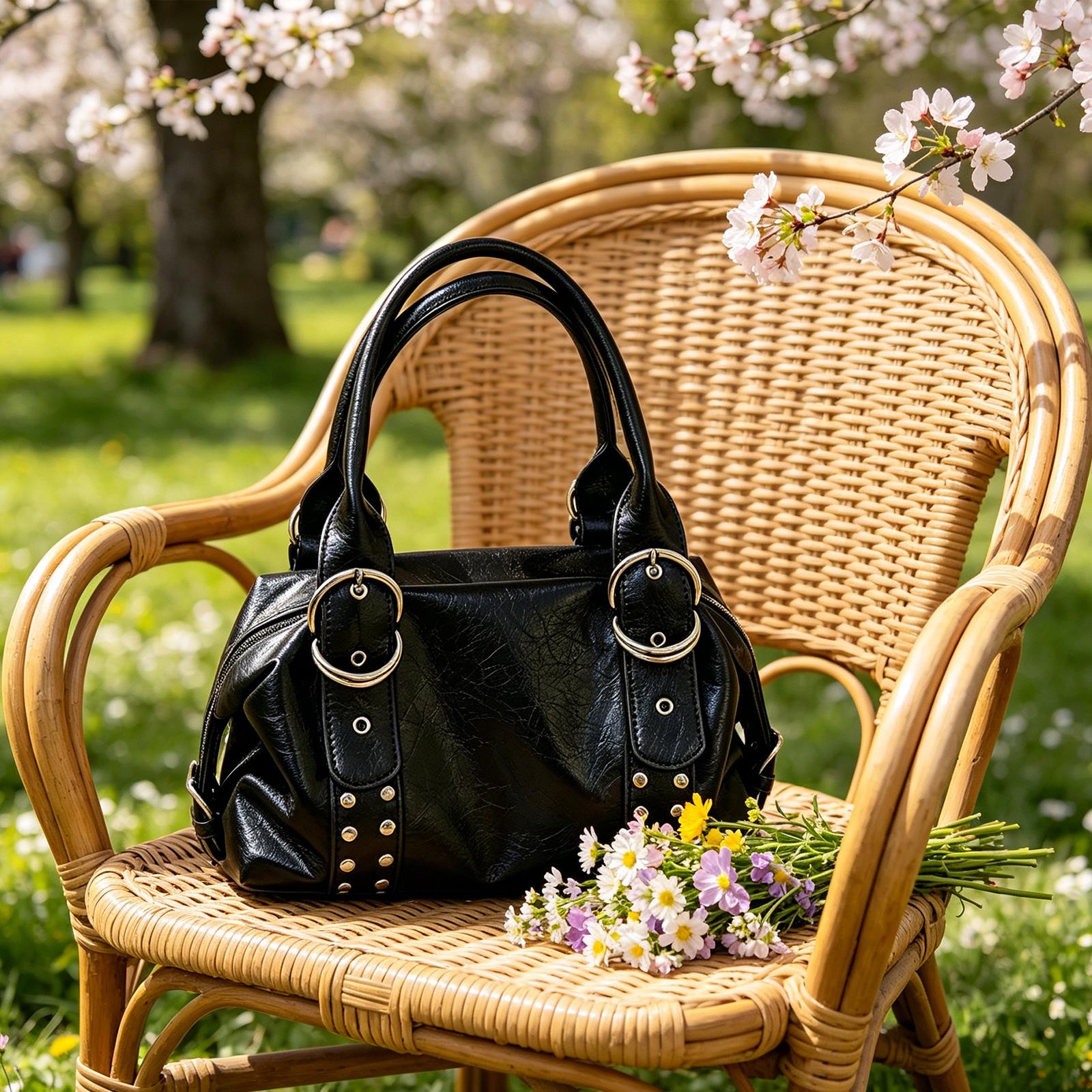 Women PU Leather Shoulder Handbag with Zipper Closure Rivet Handbag Solid Color Shoulder Bag for Travel Shopping Work Daily Use чорний
Women PU Leather Shoulder Handbag with Zipper Closure Rivet Handbag Solid Color Shoulder Bag for Travel Shopping Work Daily Use чорний
