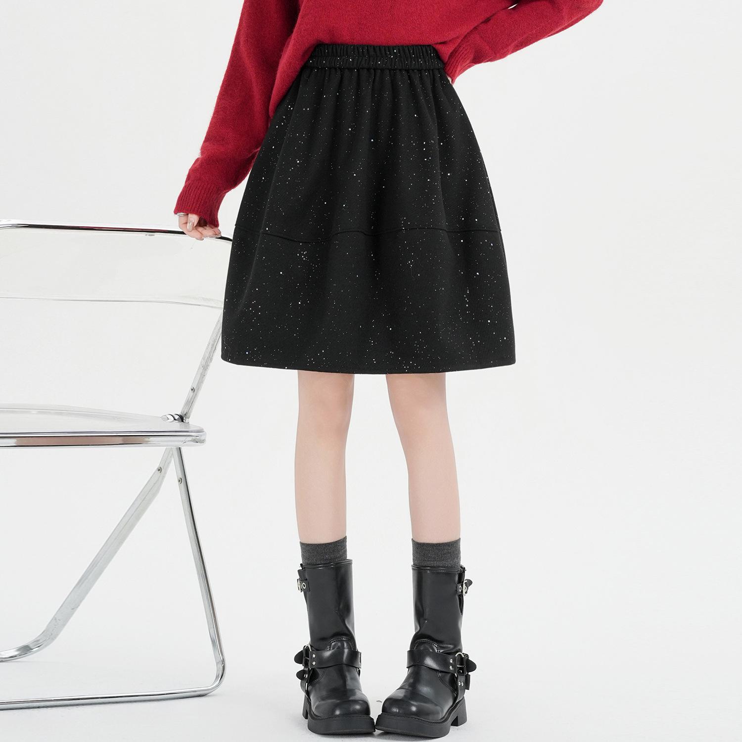 Sequined Floral Woolen A-Line Skirt: Women s High Waist Slimming Short Skirt for Autumn/Winter - Versatile & Fluffy Large чорний
Sequined Floral Woolen A-Line Skirt: Women s High Waist Slimming Short Skirt for Autumn/Winter - Versatile & Fluffy Large чорний