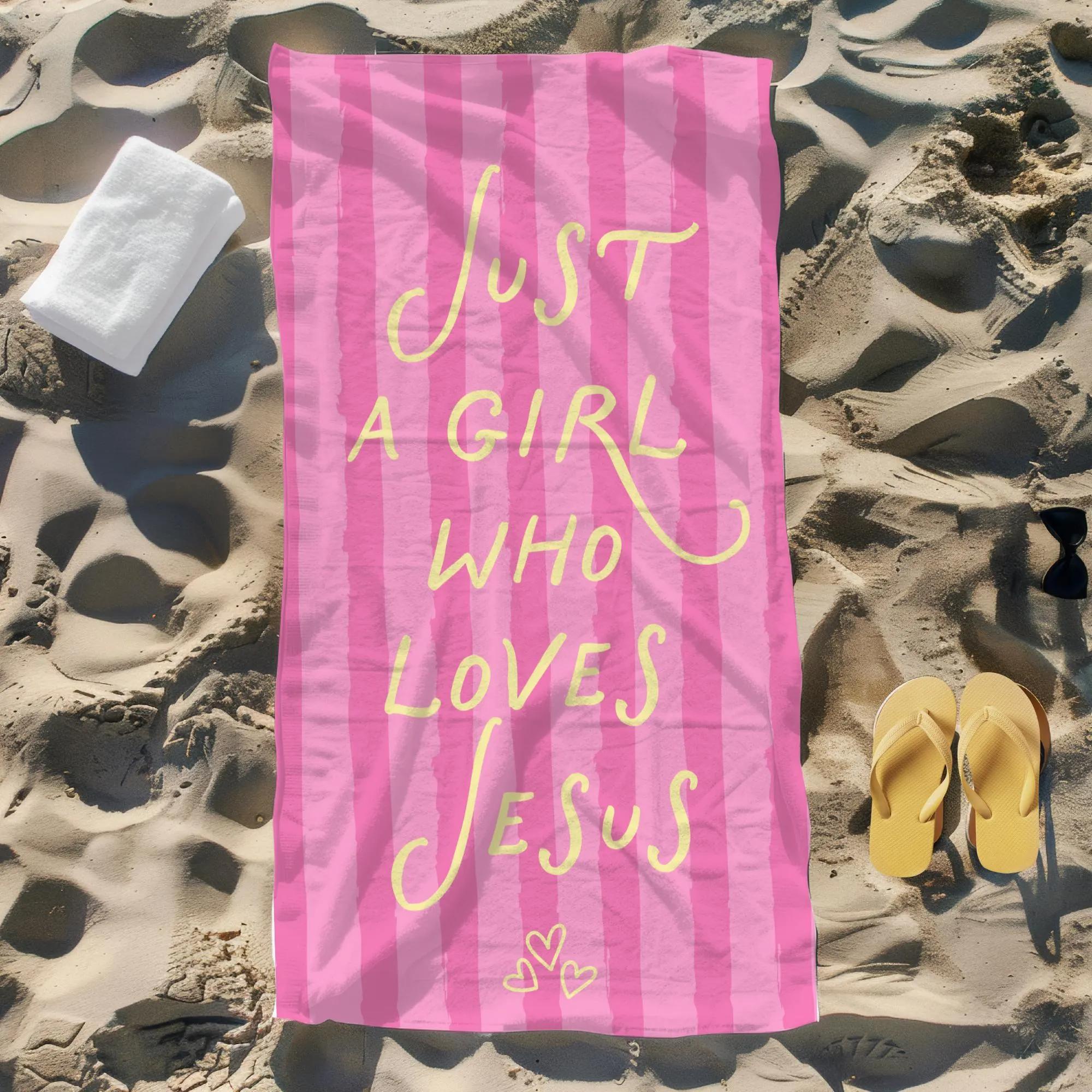 Just A Girl Who Loves Jesus Beach Towel, Christian Faith Gift with Bible Verse, Ideal Baptism Present W30*H60(CM)
Just A Girl Who Loves Jesus Beach Towel, Christian Faith Gift with Bible Verse, Ideal Baptism Present W30*H60(CM)