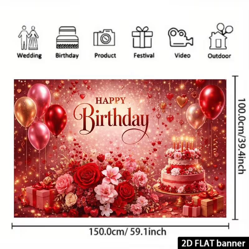 2D Red Pink Floral Birthday Backdrop for Women s Romantic Party Decor 47.2x31.5inch/120*80cm
2D Red Pink Floral Birthday Backdrop for Women s Romantic Party Decor 47.2x31.5inch/120*80cm