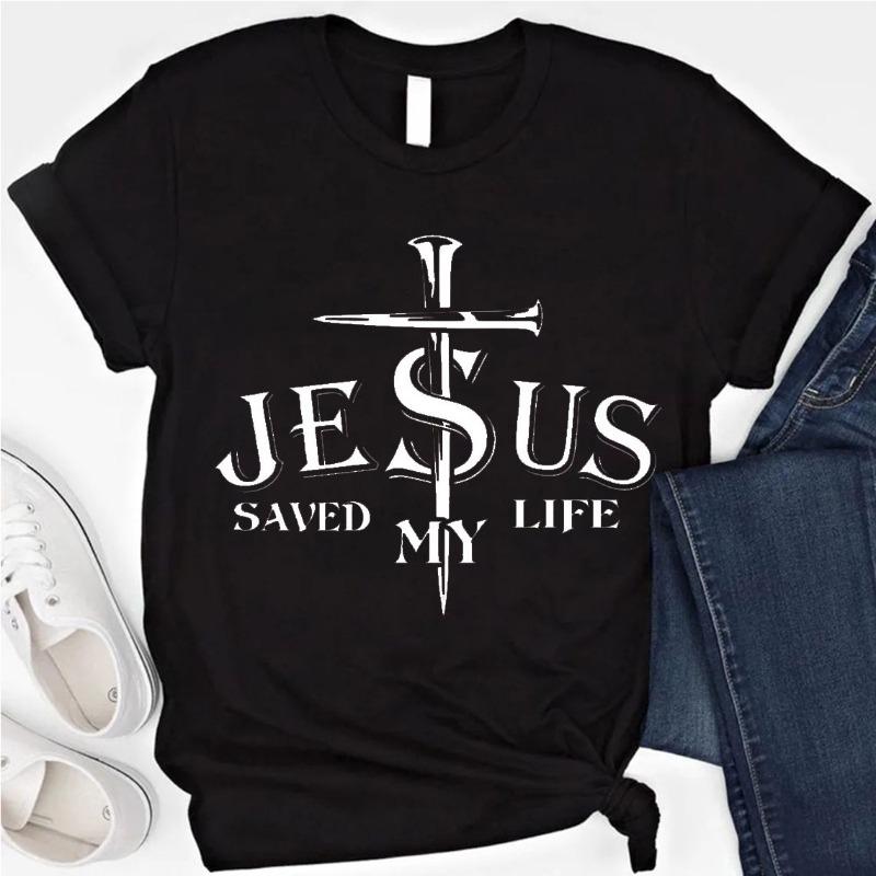 Jesus Saved My Life Jesus Cotton Tshirt Religious Christian Gift Church Faith Top God Jesus Love Vertical Cross Crew Neck Tee 3XL
Jesus Saved My Life Jesus Cotton Tshirt Religious Christian Gift Church Faith Top God Jesus Love Vertical Cross Crew Neck Tee 3XL
