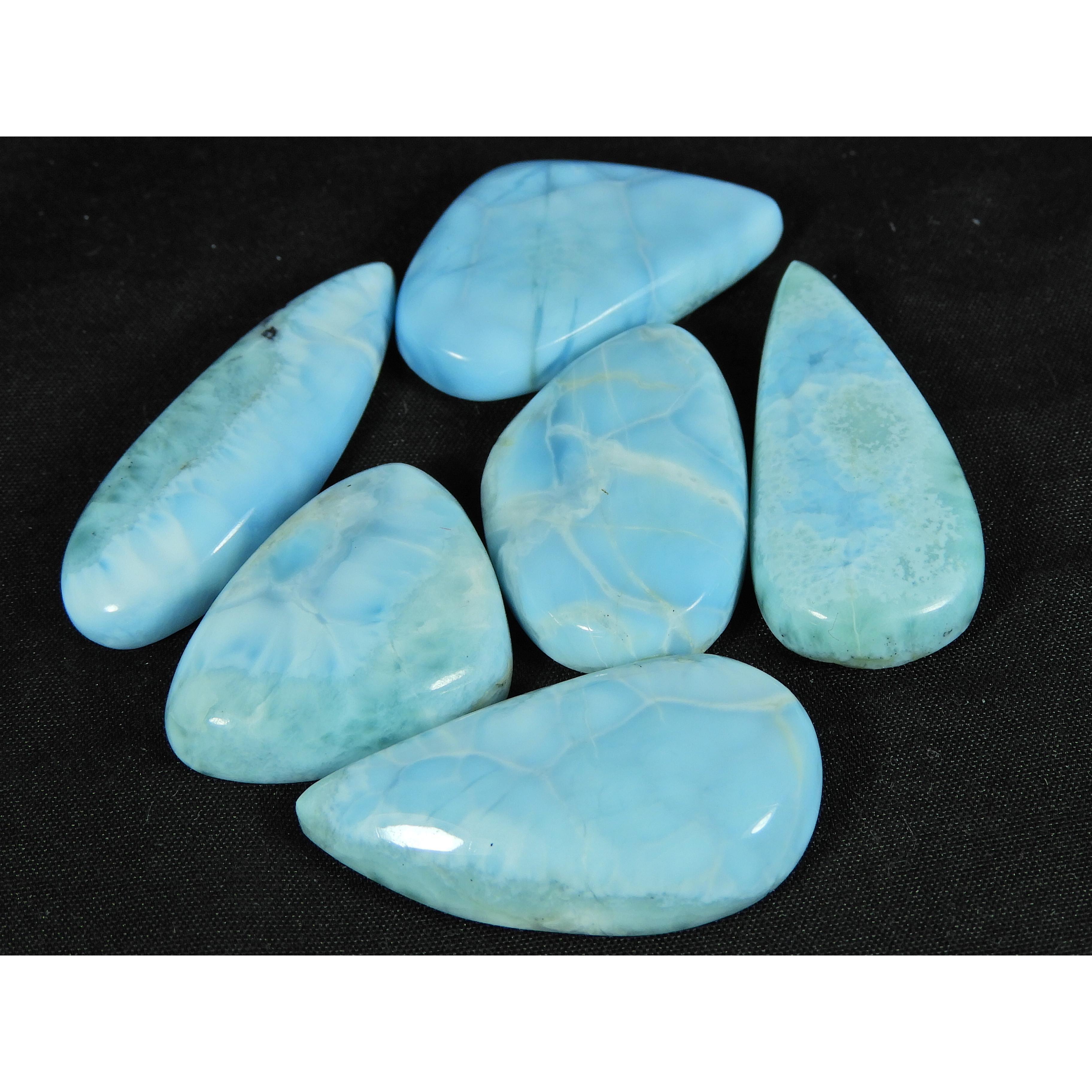 30-38MM Natural Blue Larimar Fancy Cabochon Loose Gemstone 6Pcs Lot 220Cts. LR-10
30-38MM Natural Blue Larimar Fancy Cabochon Loose Gemstone 6Pcs Lot 220Cts. LR-10