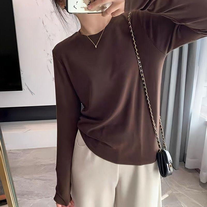Trendy American Crew Neck Long Sleeve Slim Fit Top for Women - Autumn/Winter L (105-115kg) темный кофе
Trendy American Crew Neck Long Sleeve Slim Fit Top for Women - Autumn/Winter L (105-115kg) темный кофе