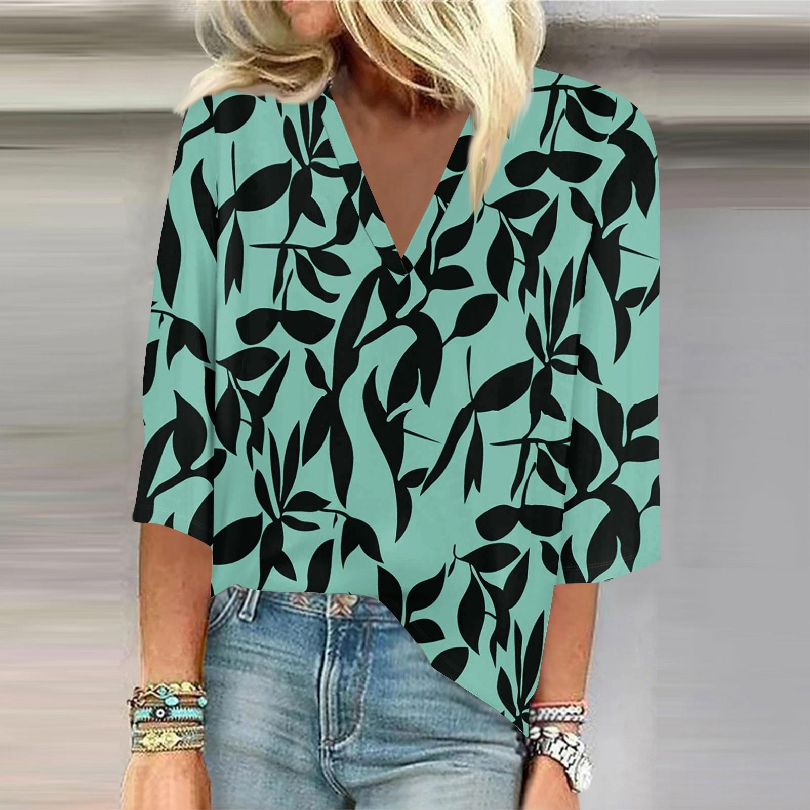 Жіноча сорочка Блузка Повсякденні вільні сорочки з принтом 3/4 рукава Топи з V-подібним вирізом Топи з принтом Футболки Футболки XL зелений
Жіноча сорочка Блузка Повсякденні вільні сорочки з принтом 3/4 рукава Топи з V-подібним вирізом Топи з принтом Футболки Футболки XL зелений