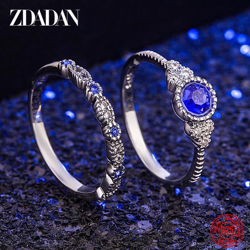 925 Silver 2pcs Emerald Zircon Rings for Women Fashion Wedding Jewelry 10 синій
925 Silver 2pcs Emerald Zircon Rings for Women Fashion Wedding Jewelry 10 синій