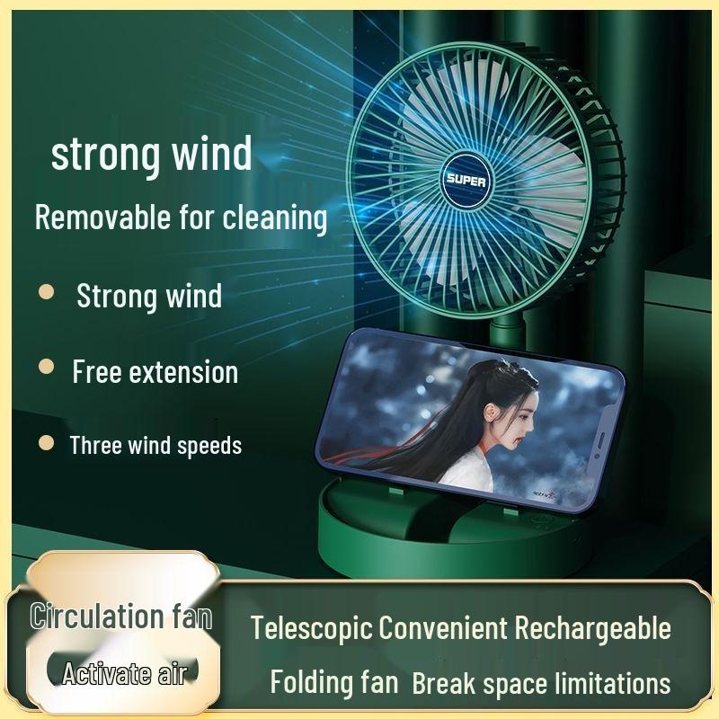 Portable Rechargeable Folding Desktop Fan with Strong Wind & Telescopic Feature 170x90x170 mm
Portable Rechargeable Folding Desktop Fan with Strong Wind & Telescopic Feature 170x90x170 mm