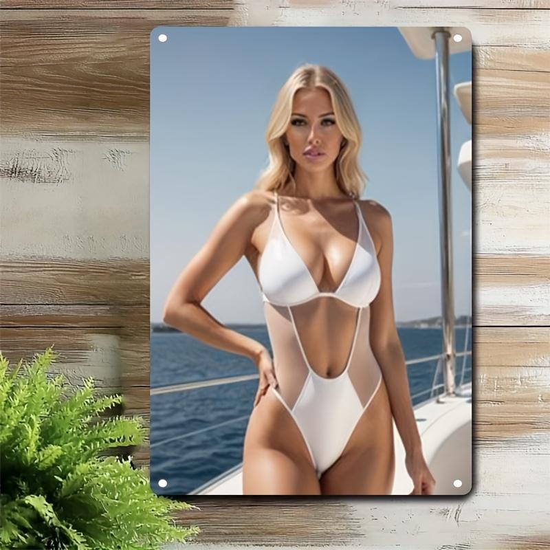 Metal Sign Wall Art Modern Iron Wall Decor with Boat Bikini Model Easy Adhesive Mount for Home Bar Cafe Restaurant Offic 20x30cm
Metal Sign Wall Art Modern Iron Wall Decor with Boat Bikini Model Easy Adhesive Mount for Home Bar Cafe Restaurant Offic 20x30cm