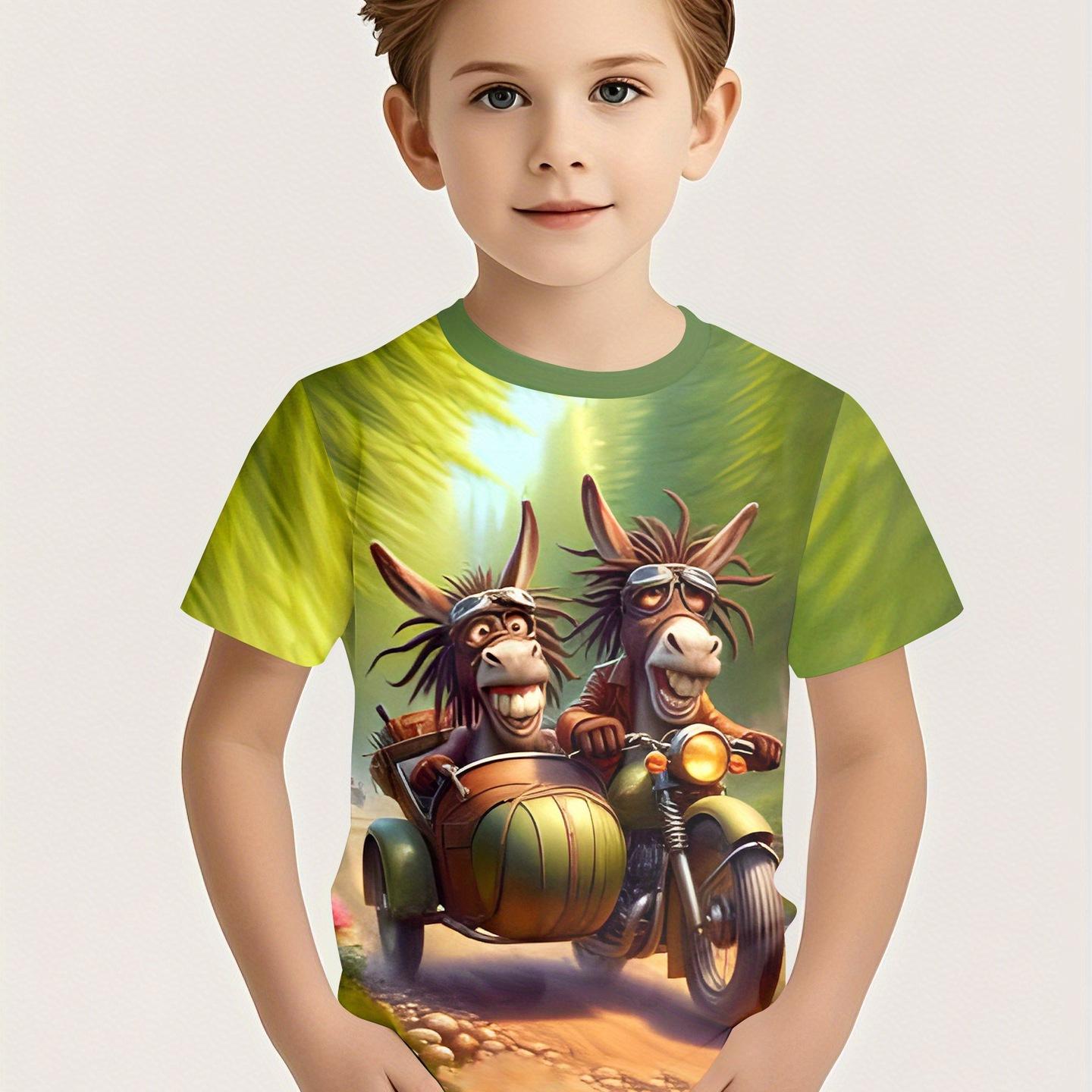 Летняя футболка с круглым вырезом, мультяшным животным принтом, 3D-печатью, модная, повседневная, с коротким рукавом, детская, для мальчика 130
Летняя футболка с круглым вырезом, мультяшным животным принтом, 3D-печатью, модная, повседневная, с коротким рукавом, детская, для мальчика 130