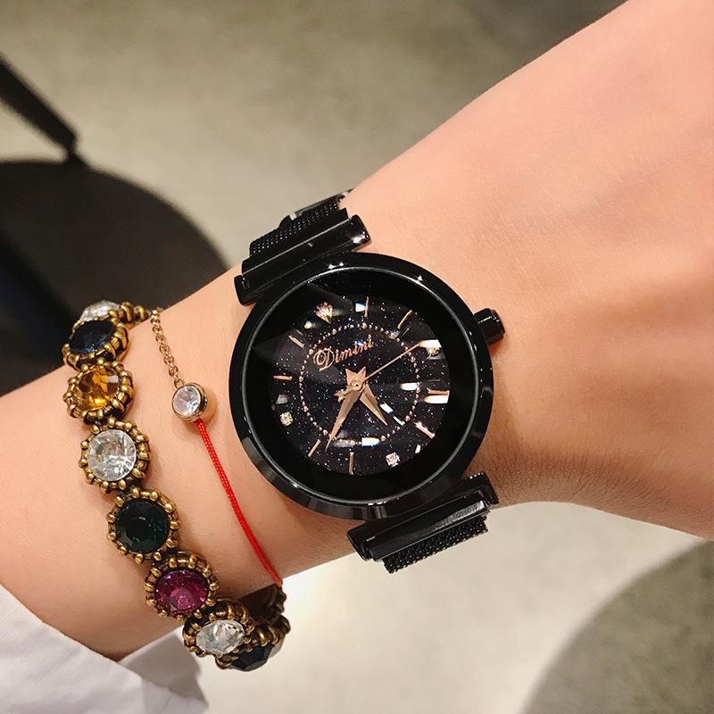 Женские часы с магнитной сеткой и цепочкой из страз, звездное небо, модные кварцевые часы
Женские часы с магнитной сеткой и цепочкой из страз, звездное небо, модные кварцевые часы