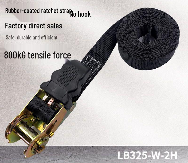 Rubber-Coated Ratchet Tie-Down Strap with Rope Tightener
Rubber-Coated Ratchet Tie-Down Strap with Rope Tightener