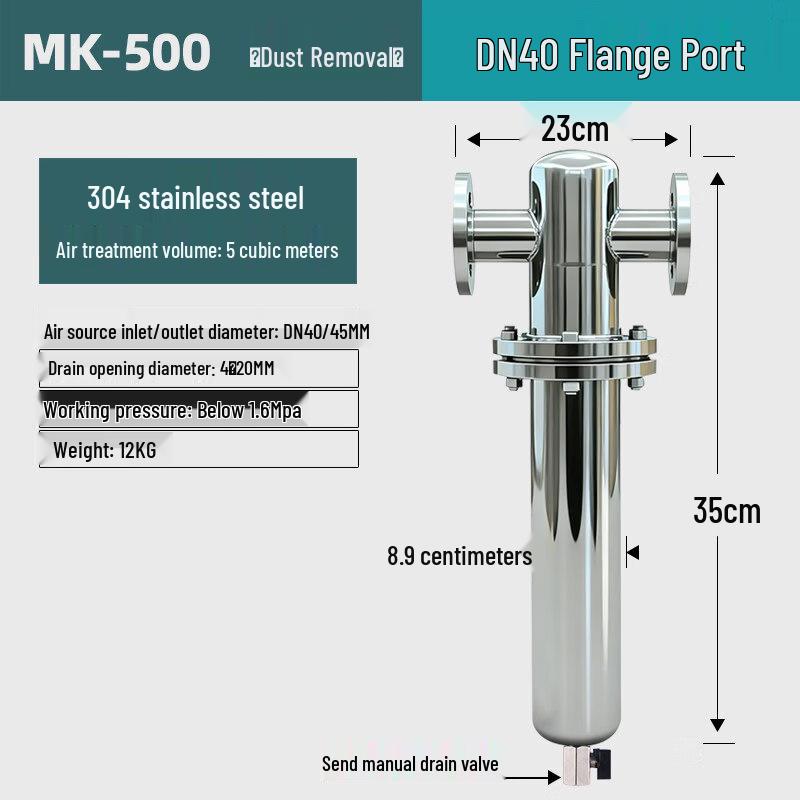 Yunduo MK-500 304SS Compressed Air Precision Filter
Yunduo MK-500 304SS Compressed Air Precision Filter