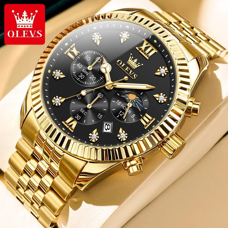 OLEVS New Men s Watch Classic Lunar Phase Waterproof Stainless Steel Chronograph Watch Luxury Brand Quartz Men s Watch чорний
OLEVS New Men s Watch Classic Lunar Phase Waterproof Stainless Steel Chronograph Watch Luxury Brand Quartz Men s Watch чорний