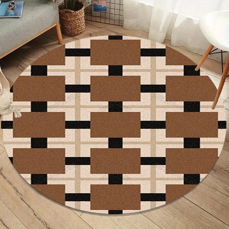 Vintage Checkerboard Geometric Round Rug, Retro Brown Woven Texture Print Floor Mat, Non-Slip Living Room Carpet, Mid-Century 80cm x 80cm
Vintage Checkerboard Geometric Round Rug, Retro Brown Woven Texture Print Floor Mat, Non-Slip Living Room Carpet, Mid-Century 80cm x 80cm