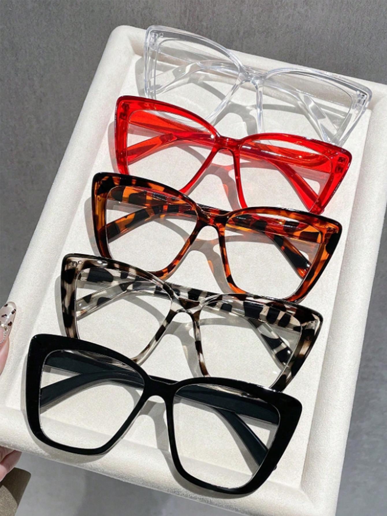 5Pcs Fashion Cat-Eye Frame Non-Prescription Glasses Set Versatile Design for Daily Outings, Office Commuting
5Pcs Fashion Cat-Eye Frame Non-Prescription Glasses Set Versatile Design for Daily Outings, Office Commuting
