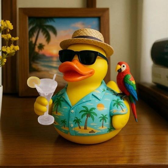 Tropical Resin Duck Figurine With Parrot Cocktail Hawaiian Shirt Creative Home Decoration Jimmys Buffetts Tribute
Tropical Resin Duck Figurine With Parrot Cocktail Hawaiian Shirt Creative Home Decoration Jimmys Buffetts Tribute