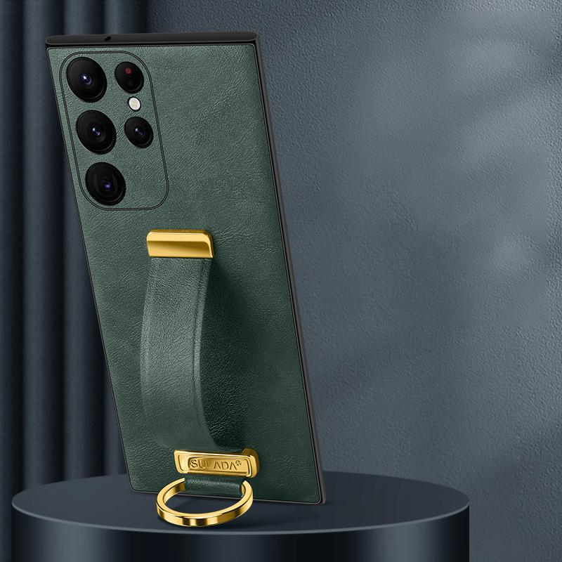 SULADA Fashion Series for Samsung Galaxy S23 Ultra Crazy Horse Texture Phone Case Leather Coated PC+TPU Cover with Retractable Wristband Kickstand Brown
SULADA Fashion Series for Samsung Galaxy S23 Ultra Crazy Horse Texture Phone Case Leather Coated PC+TPU Cover with Retractable Wristband Kickstand Brown