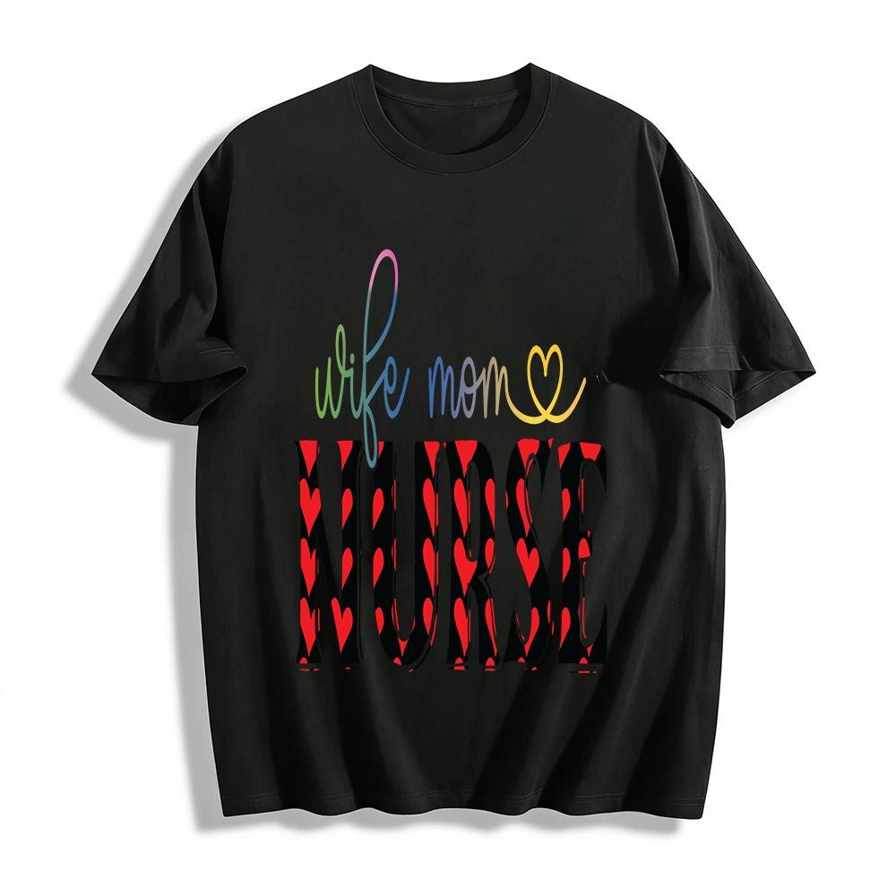 Wife Mom Nurse Graphic Casual Top For Women Pure cotton T-shirt 6XL
Wife Mom Nurse Graphic Casual Top For Women Pure cotton T-shirt 6XL