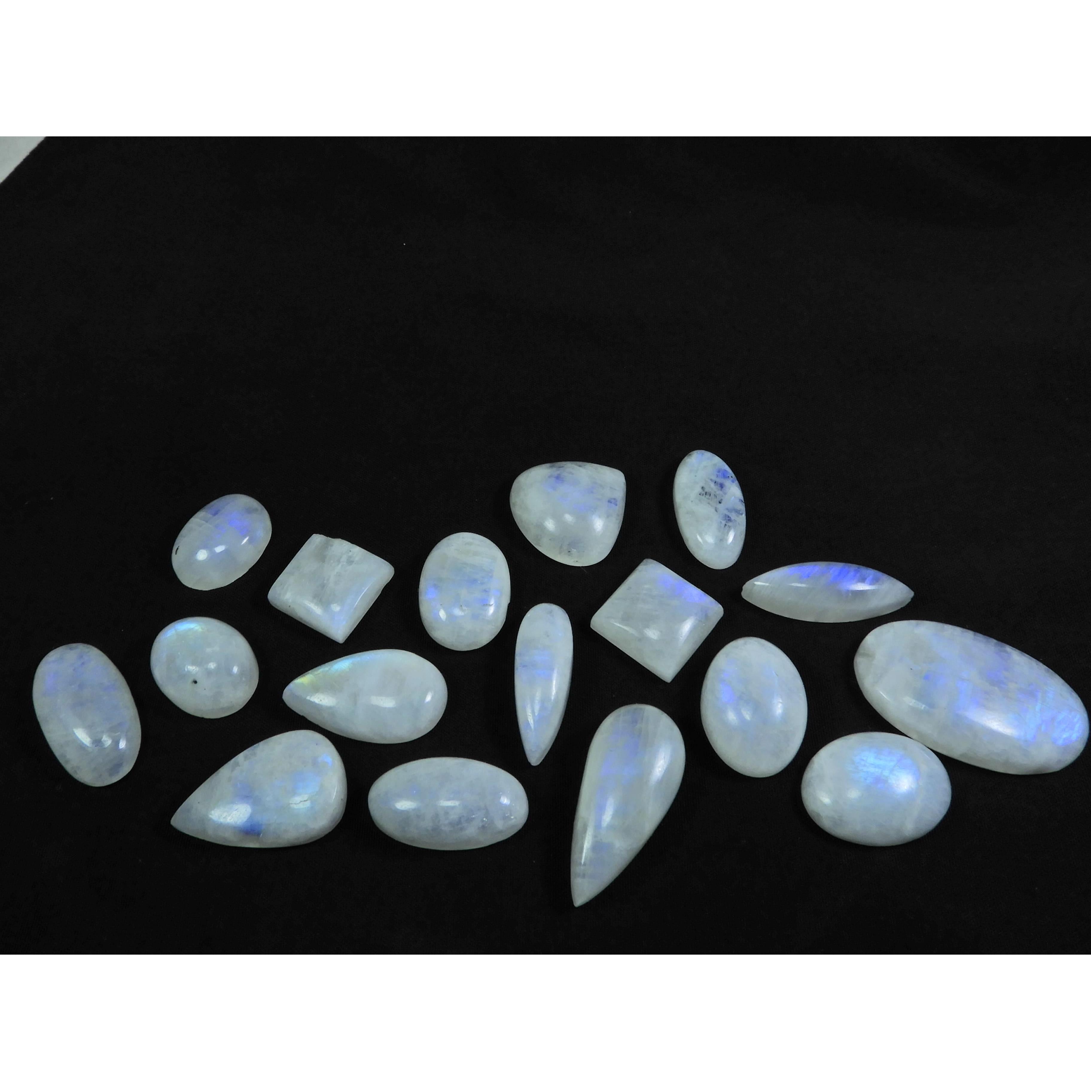 11X16-18X28MM Natural Rainbow Moonstone Mix Cabochon 17Pcs. Gemstone 209Cts. C-23
11X16-18X28MM Natural Rainbow Moonstone Mix Cabochon 17Pcs. Gemstone 209Cts. C-23
