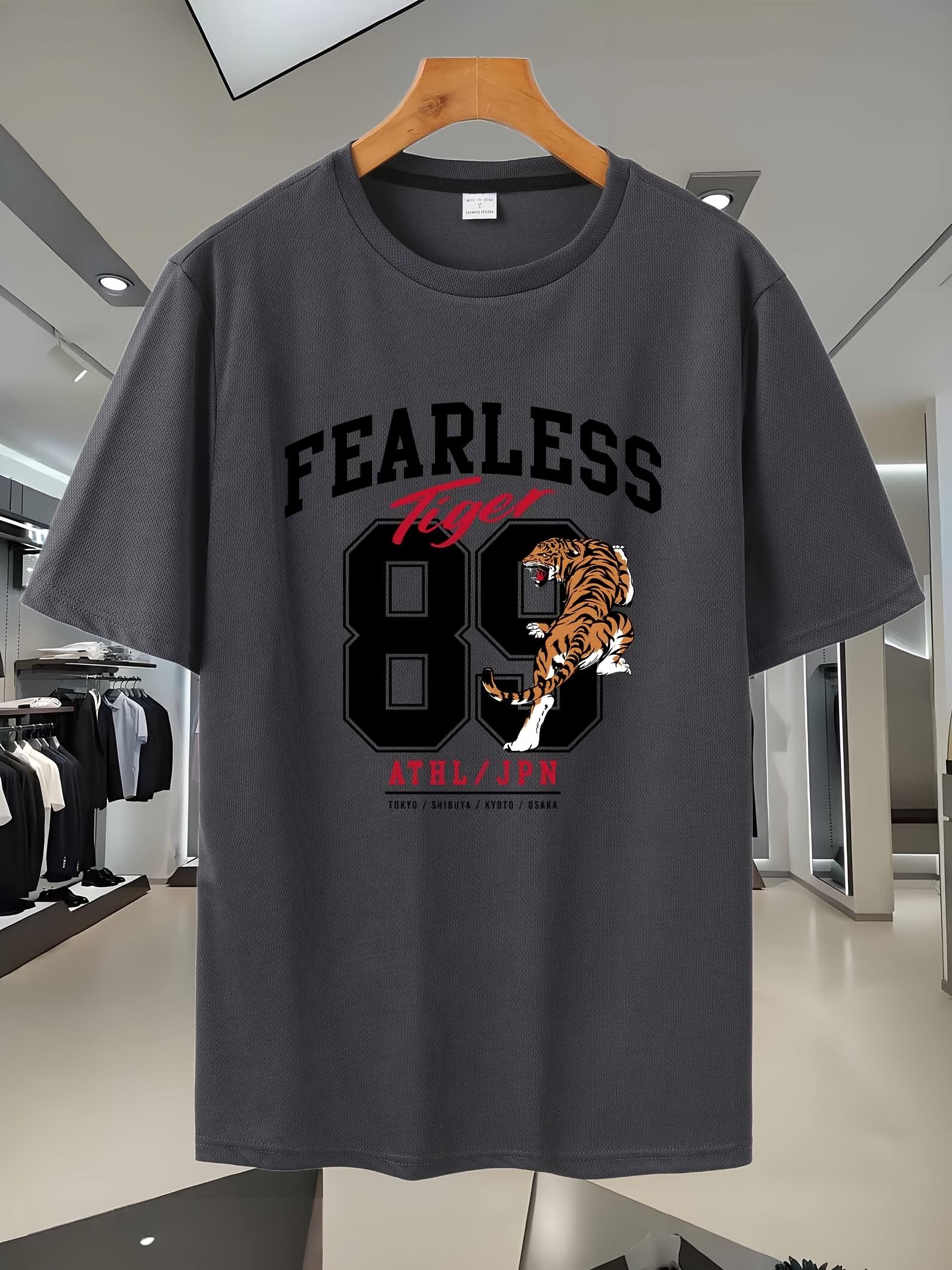 73C Summer Graphic T-shirt - 100% Polyester Breathable Athletic Fit Short Sleeve Tee with Bold Tiger Print & Fearless 89 Design XXXL
73C Summer Graphic T-shirt - 100% Polyester Breathable Athletic Fit Short Sleeve Tee with Bold Tiger Print & Fearless 89 Design XXXL