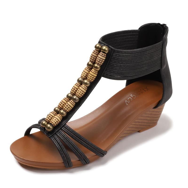 New Vintage Wedge Heel Sandals Women s Bohemian Vacation After Zipper Open-toed Roman Shoes 36 чёрный
New Vintage Wedge Heel Sandals Women s Bohemian Vacation After Zipper Open-toed Roman Shoes 36 чёрный