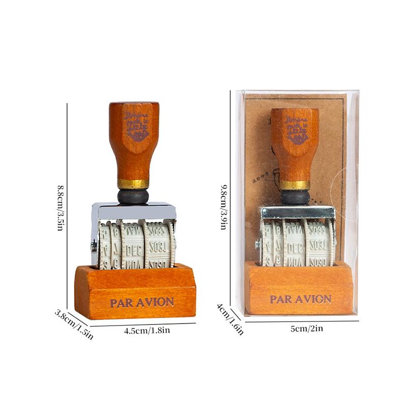 Винтажный датер «Сделай сам» для учета, регулируемый штамп-ролик с годом, месяцем и днем, трансграничный штамп года 4.5*3.8*8.8cm