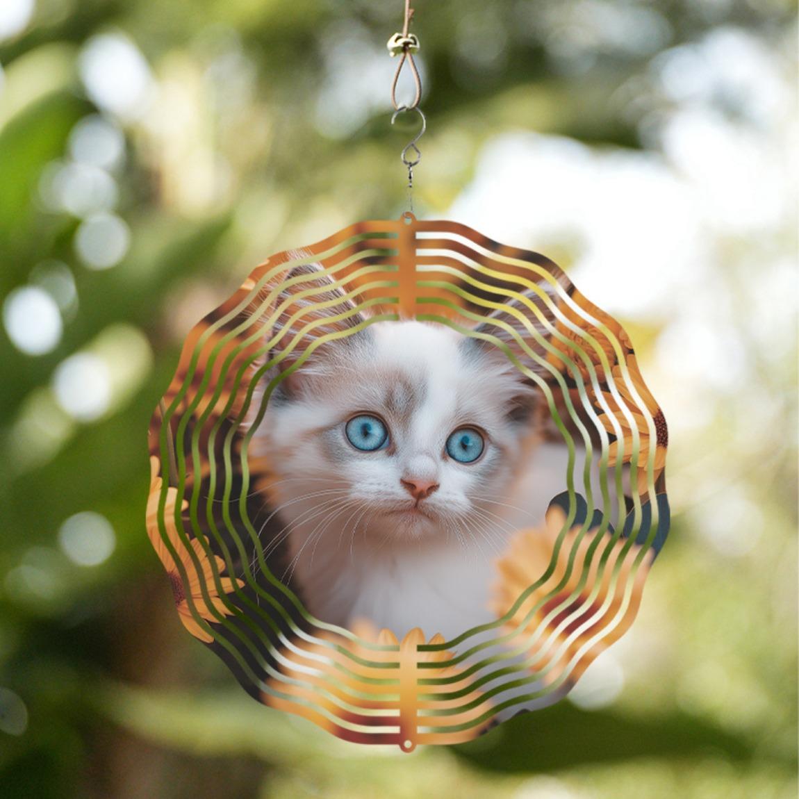 10 Inch Hanging Spinner Wind Chime with Sunflower Cat Design 360 Degree Hook Elegant Art Decor for Garden Balcony Spring Summer Gift 01A
10 Inch Hanging Spinner Wind Chime with Sunflower Cat Design 360 Degree Hook Elegant Art Decor for Garden Balcony Spring Summer Gift 01A