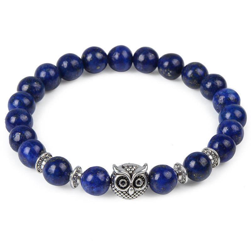 Cross-Border Owl Charm Beaded Bracelet with Lapis Lazuli, Agate, Volcanic Stone, and Blue Turquoise
Cross-Border Owl Charm Beaded Bracelet with Lapis Lazuli, Agate, Volcanic Stone, and Blue Turquoise