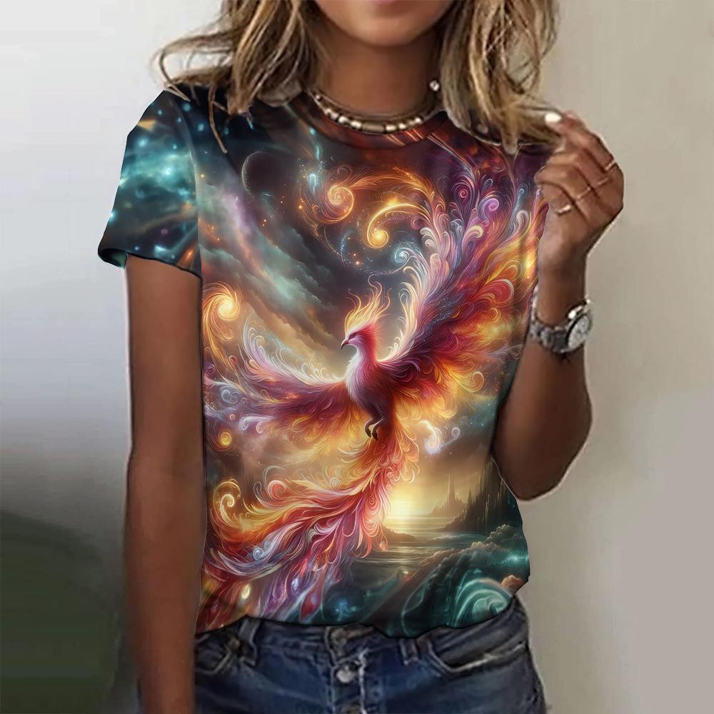 Модные женские футболки с 3D-принтом Феникса, летние футболки с короткими рукавами и круглым вырезом, уличная одежда Y2k Harajuku, женская одежда 2XL
Модные женские футболки с 3D-принтом Феникса, летние футболки с короткими рукавами и круглым вырезом, уличная одежда Y2k Harajuku, женская одежда 2XL