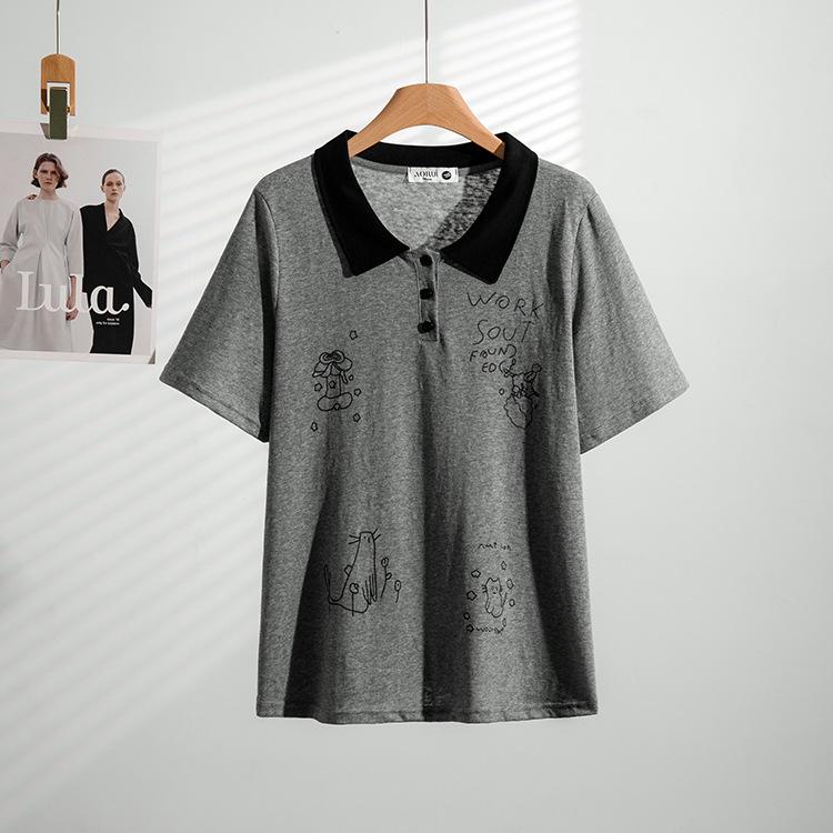 Summer 2026 Plus Size Slimming Polo Collar Women s Short Sleeve Top 6XL (180-210 Jin recommended) сірий колір
Summer 2026 Plus Size Slimming Polo Collar Women s Short Sleeve Top 6XL (180-210 Jin recommended) сірий колір
