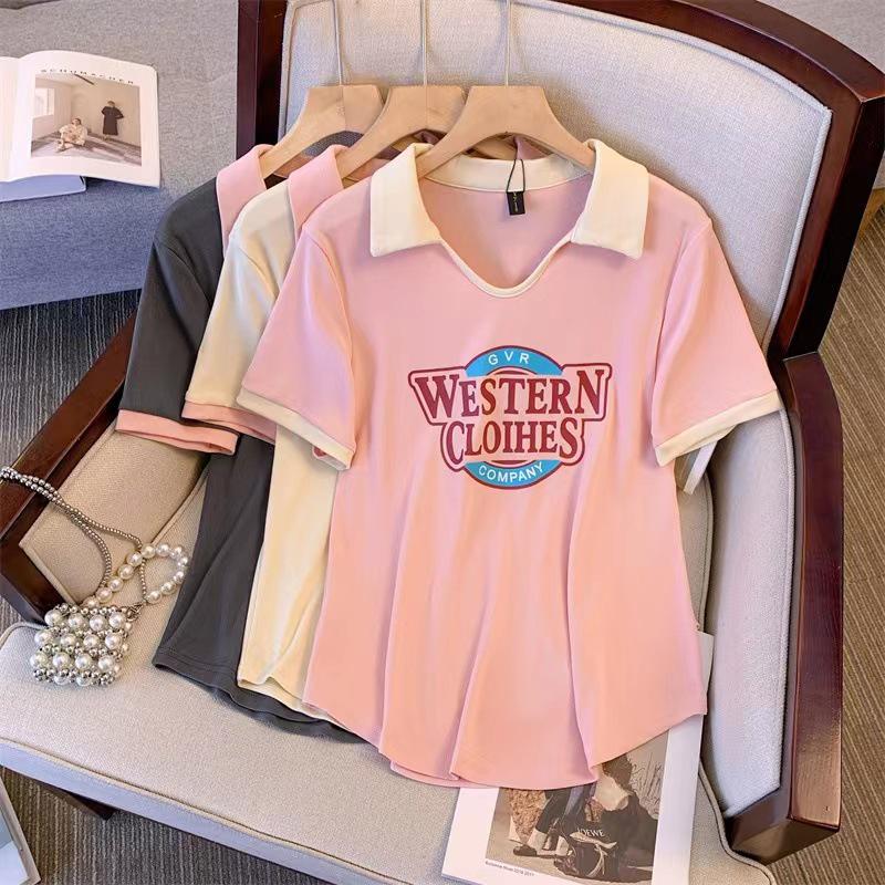 Women s Plus Size Polo Collar Short Sleeve T-Shirt - Summer 2025 Loose-Fit Slimming Top with Letters S (suggested under 80 jin)
Women s Plus Size Polo Collar Short Sleeve T-Shirt - Summer 2025 Loose-Fit Slimming Top with Letters S (suggested under 80 jin)