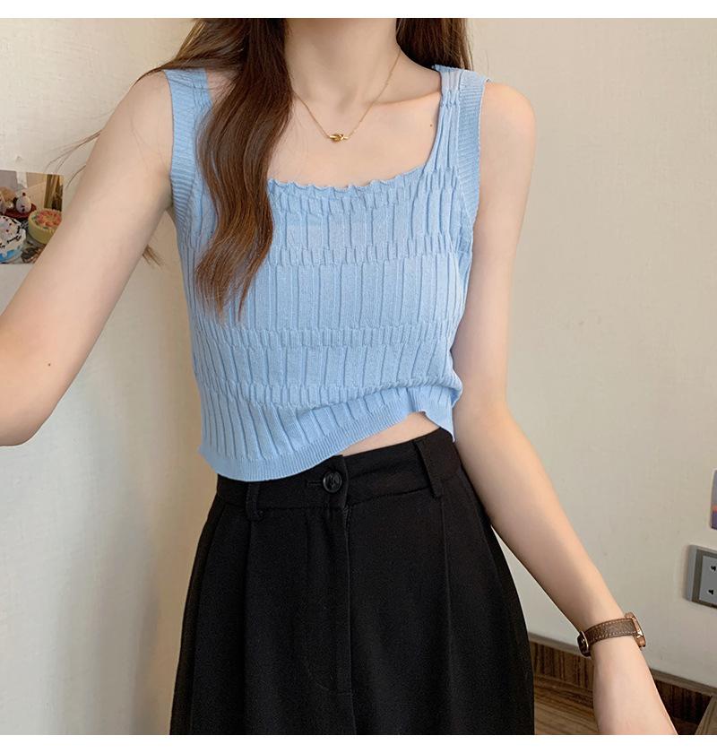 Summer new ins style high waist short vest women sweet and spicy wear with knitted top versatile small vest women One size fits all синій
Summer new ins style high waist short vest women sweet and spicy wear with knitted top versatile small vest women One size fits all синій