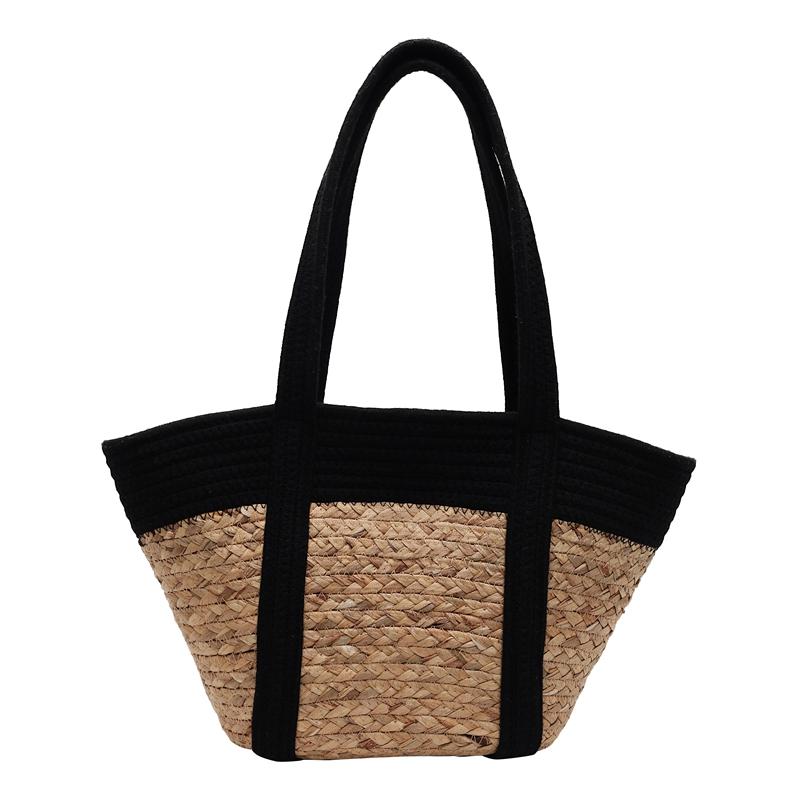 New Handmade Woven Straw Large Capacity Tote Bags Black Patchwork Bohemian Shoulder Bag Summer Beach Travel Handbag for Women чёрный
New Handmade Woven Straw Large Capacity Tote Bags Black Patchwork Bohemian Shoulder Bag Summer Beach Travel Handbag for Women чёрный