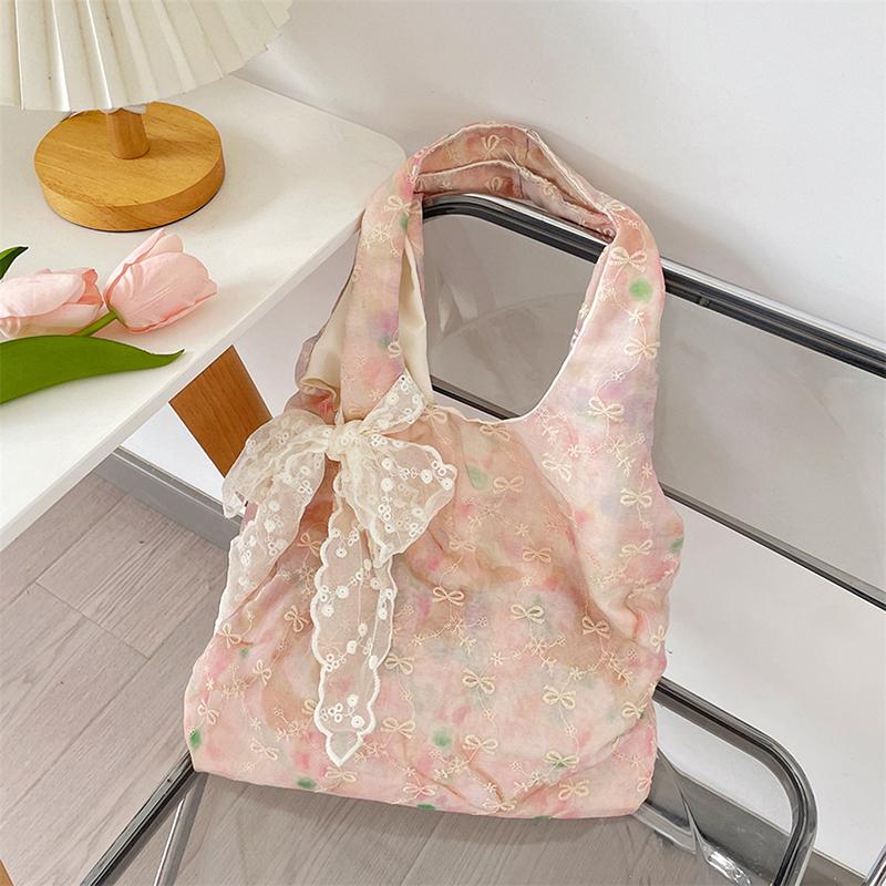Sweet Shoulder Bag For Women Fanshion Floral Bow Lace Style Handbag Large Casual Capacity Shopper Tote Bags A6
Sweet Shoulder Bag For Women Fanshion Floral Bow Lace Style Handbag Large Casual Capacity Shopper Tote Bags A6
