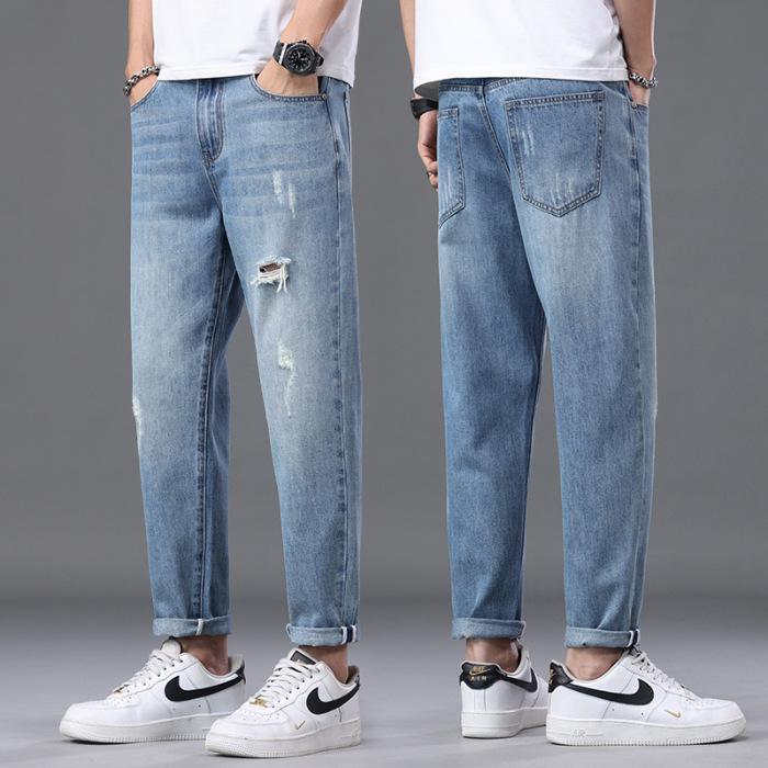 Spring and summer jeans men s versatile straight-leg Korean style trendy youth versatile loose casual ripped men s pants 28 синий
Spring and summer jeans men s versatile straight-leg Korean style trendy youth versatile loose casual ripped men s pants 28 синий