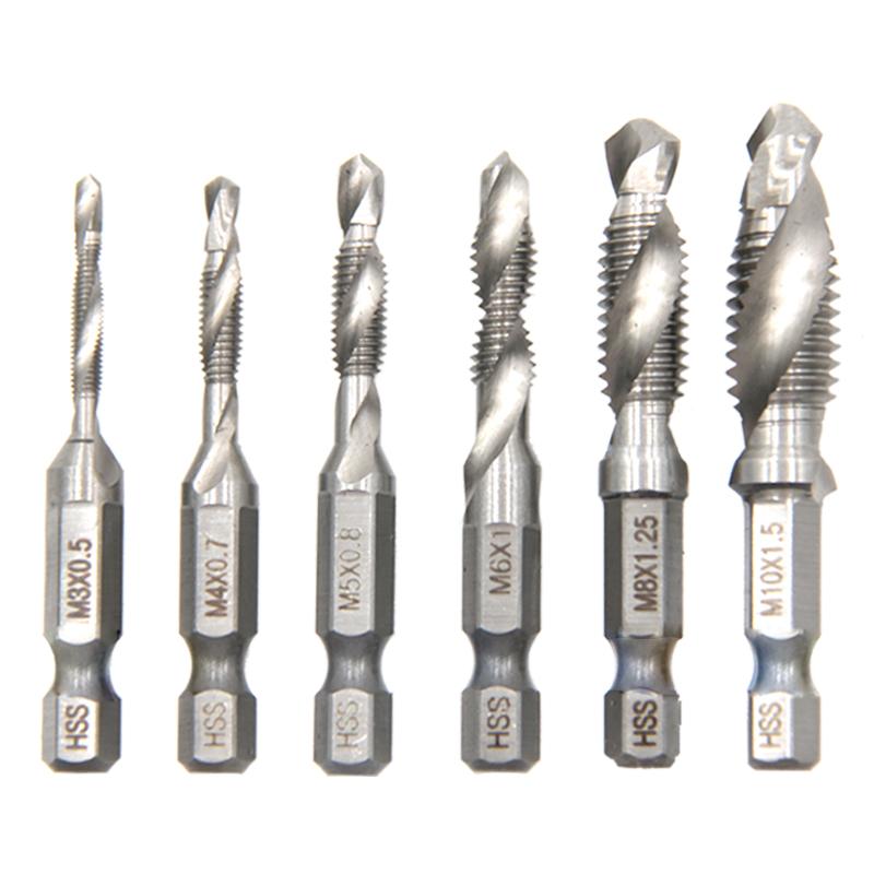6pc Metric Composite Tap Natural Color Short Style Drilling and Tapping Integrated Machine Tap Hole Tapping and Chamfering Tool
6pc Metric Composite Tap Natural Color Short Style Drilling and Tapping Integrated Machine Tap Hole Tapping and Chamfering Tool