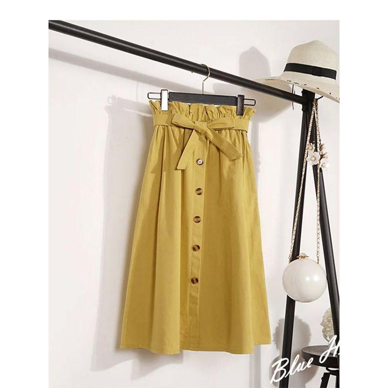 High Waisted Single Brewed A- line Skirt High Waist Single-Breasted A- line Skirt Yellow One Size
High Waisted Single Brewed A- line Skirt High Waist Single-Breasted A- line Skirt Yellow One Size